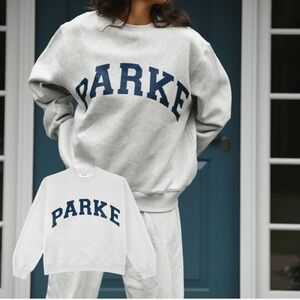 Grey and Navy PARKE crewneck with tags